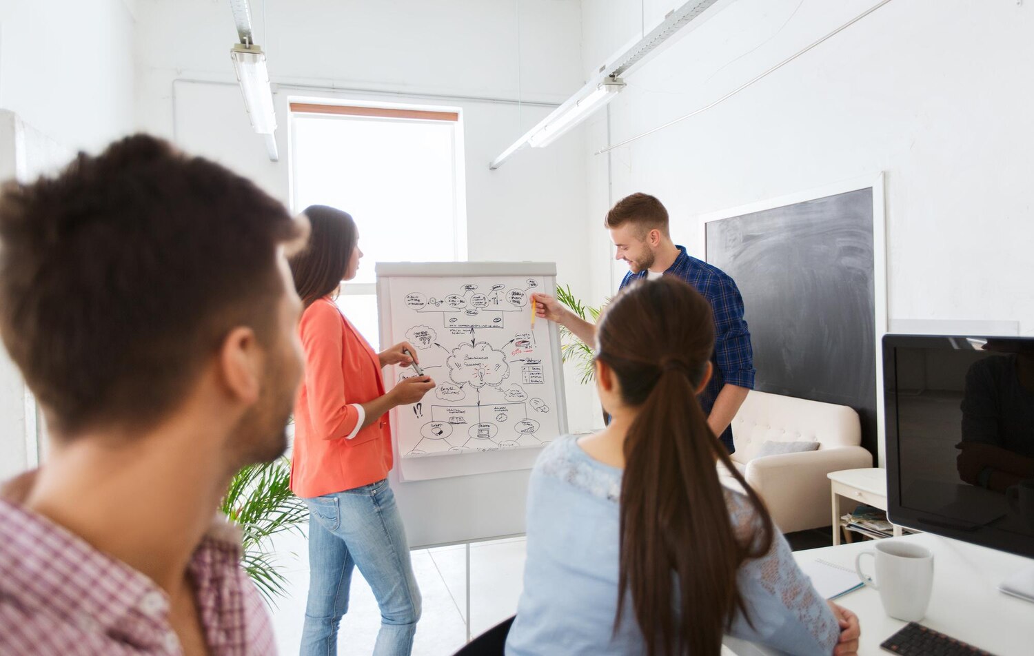 Architect explaining event-driven system design decisions for a custom platform