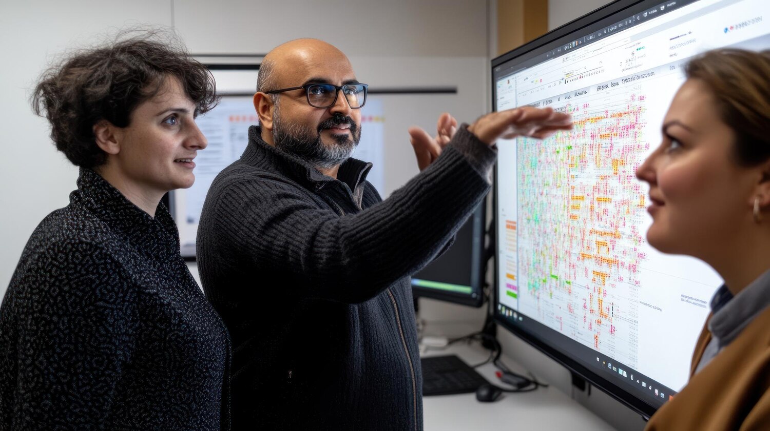Engineers and analysts collaborating to map event tracking and data contracts for clean instrumentation