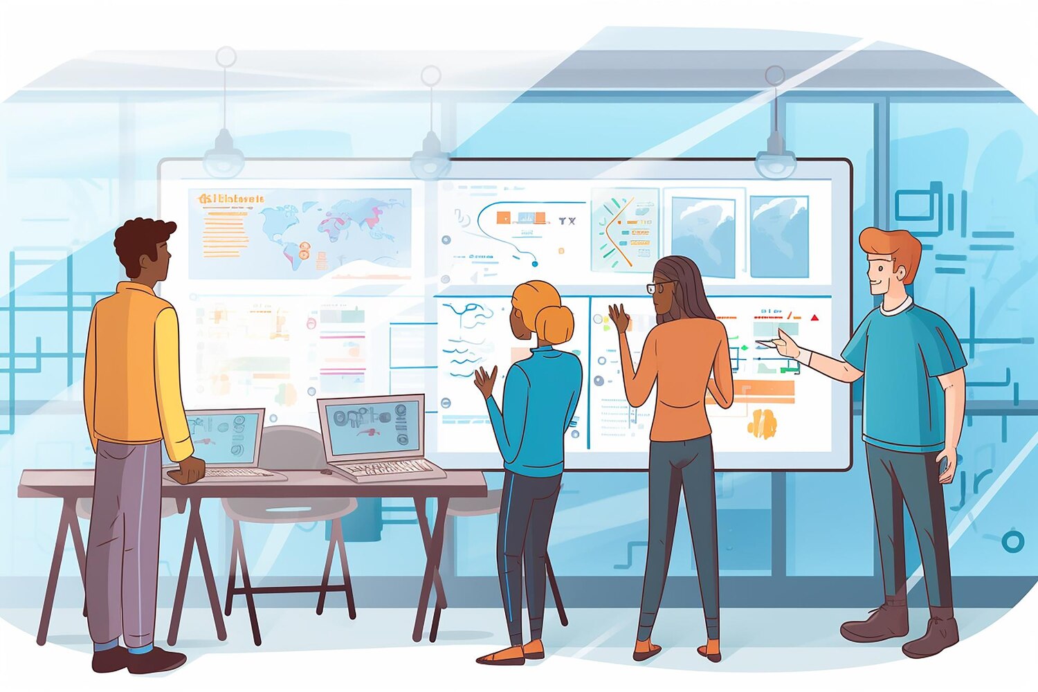 Engineers, designers, and ops aligning on value streams and systems integrations