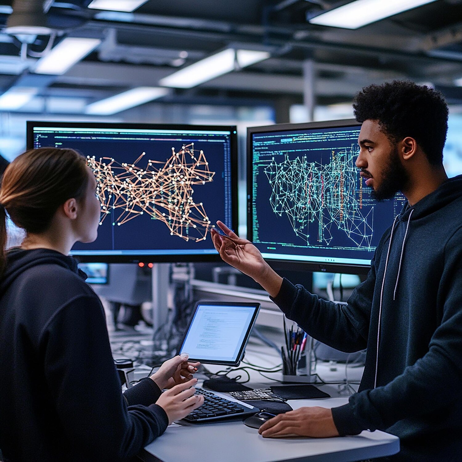 Analysts and engineers reviewing product telemetry to steer a digital transformation roadmap