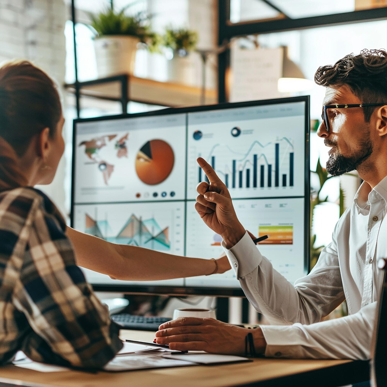 Product analyst evaluates OKRs and A/B test results to guide transformation decisions using a live analytics platform